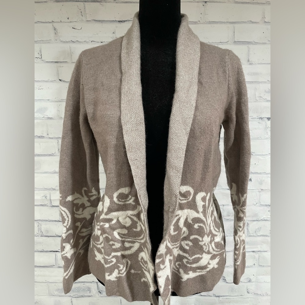 EUC Benedetta B. Women’s Medium Light Brown & Cream Wool & Cashmere Cardigan